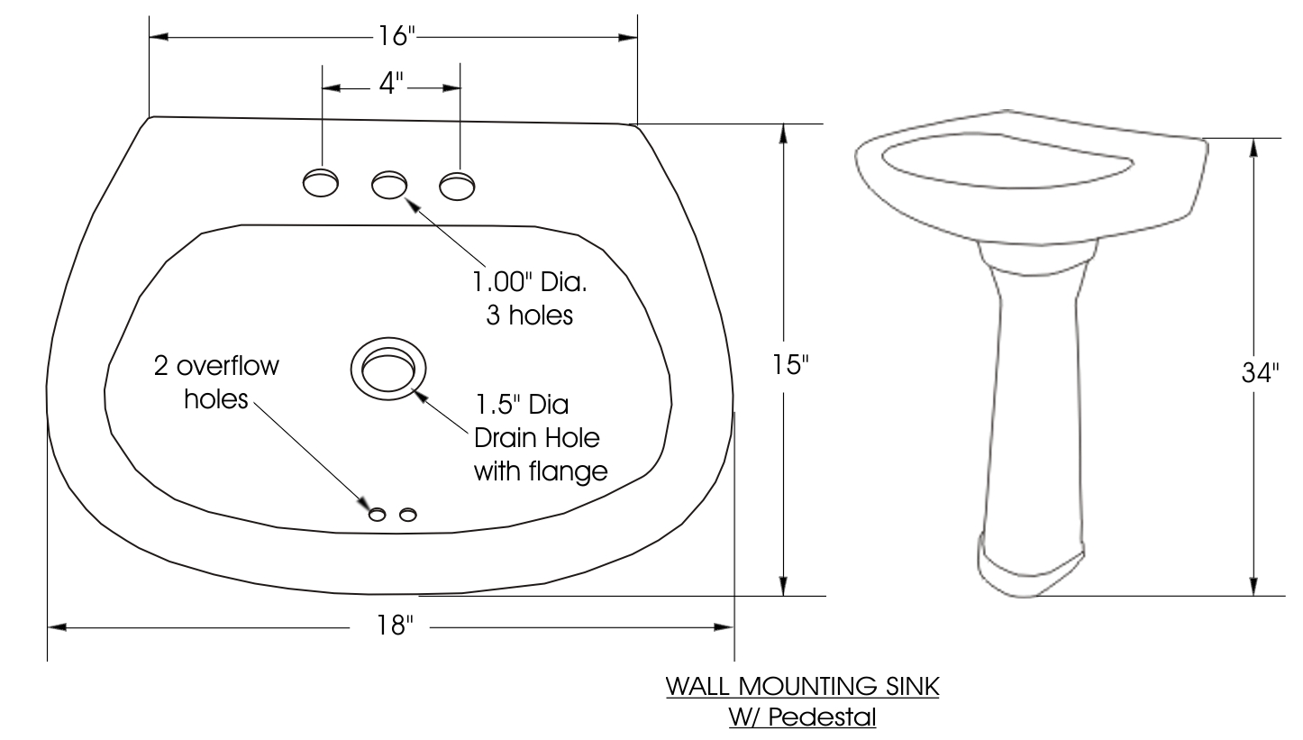 3-hole bathroom sink hole size kohler